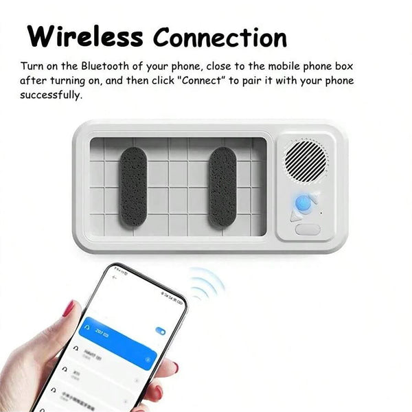 Shower Phone Holder with Bluetooth Speaker