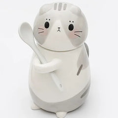 Cat Ceramics Mug with Spoon